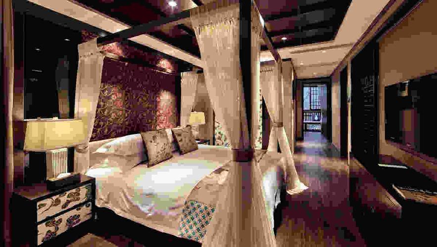 4款唐式风格别墅室内布局装修效果图 汉唐时期室内装饰风格样板房设计